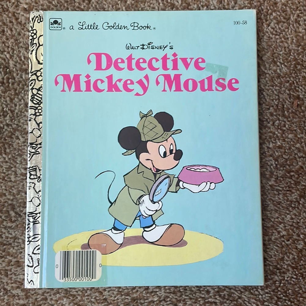 VTG Little golden book Walt Disney’s detective Mickey Mouse, hard cover …